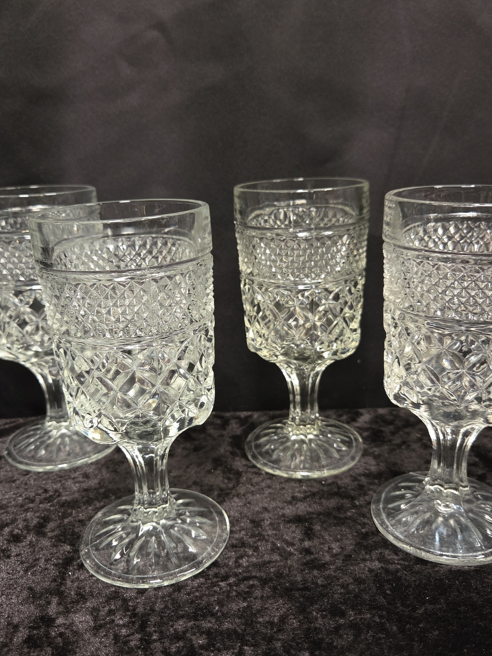Set Of 4 Anchor Hocking Wexford Water Goblets 6"